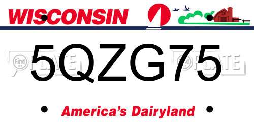 5QZG75 Wisconsin License Plate