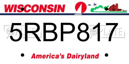5RBP817 Wisconsin License Plate