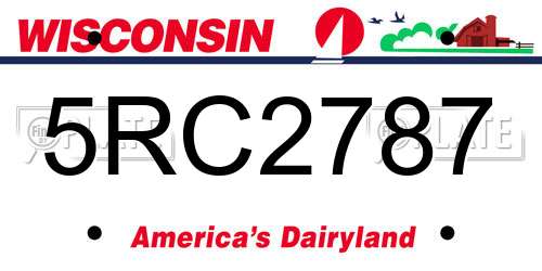 5RC2787 Wisconsin License Plate