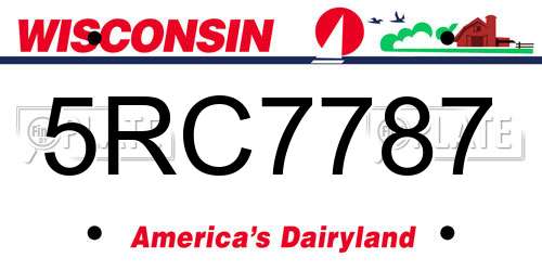 5RC7787 Wisconsin License Plate