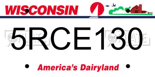 5RCE130 Wisconsin License Plate