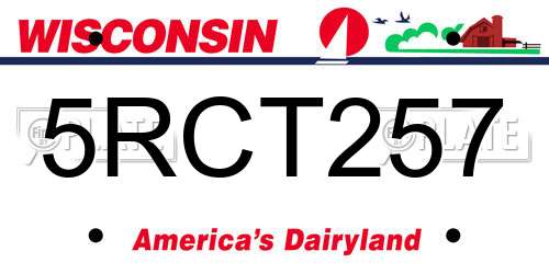 5RCT257 Wisconsin License Plate