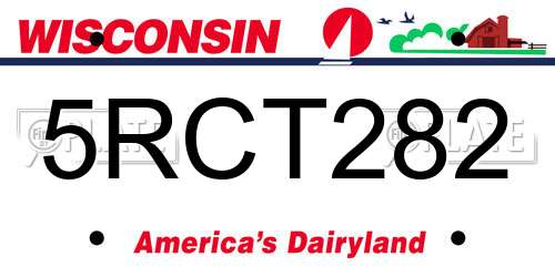 5RCT282 Wisconsin License Plate