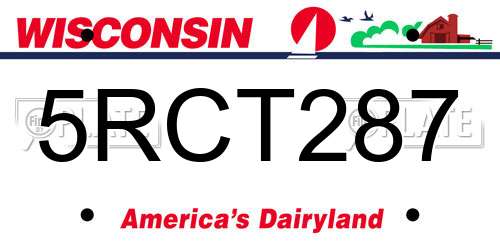 5RCT287 Wisconsin License Plate