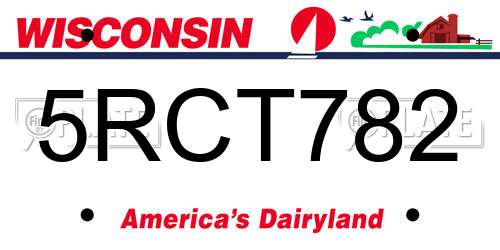 5RCT782 Wisconsin License Plate