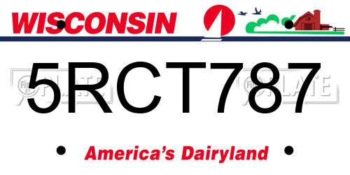 5RCT787 Wisconsin License Plate