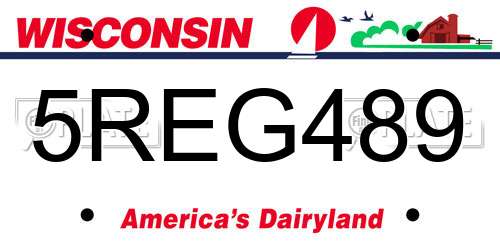 5REG489 Wisconsin License Plate
