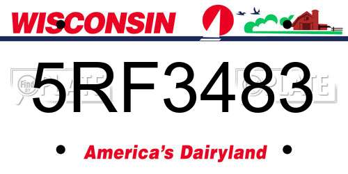 5RF3483 Wisconsin License Plate