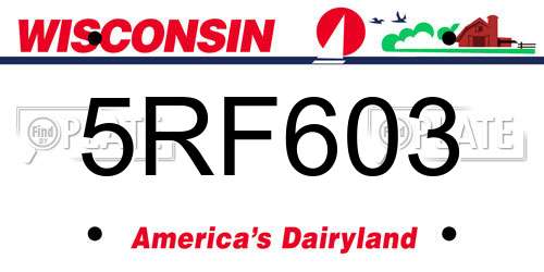 5RF603 Wisconsin License Plate
