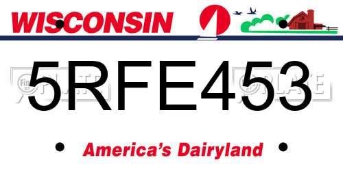 5RFE453 Wisconsin License Plate