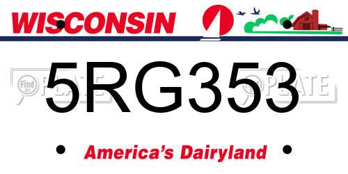 5RG353 Wisconsin License Plate