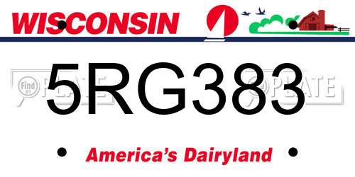 5RG383 Wisconsin License Plate