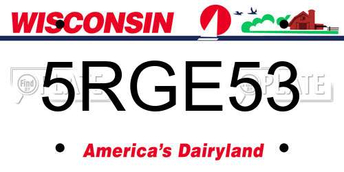 5RGE53 Wisconsin License Plate