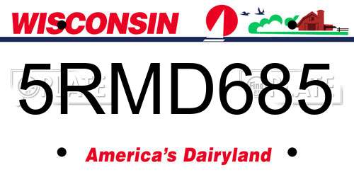 5RMD685 Wisconsin License Plate