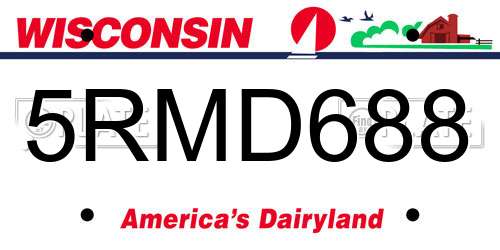 5RMD688 Wisconsin License Plate