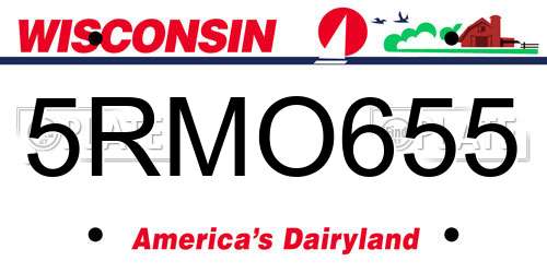 5RMO655 Wisconsin License Plate