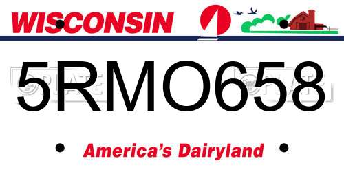 5RMO658 Wisconsin License Plate