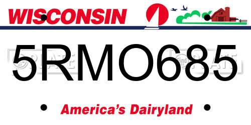 5RMO685 Wisconsin License Plate
