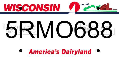 5RMO688 Wisconsin License Plate