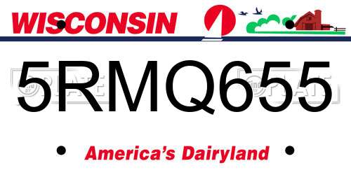 5RMQ655 Wisconsin License Plate