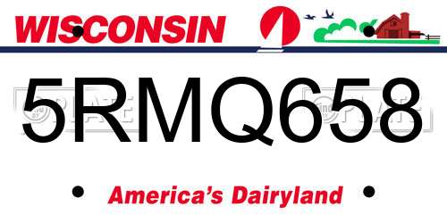 5RMQ658 Wisconsin License Plate