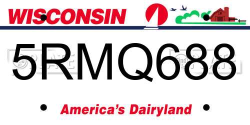 5RMQ688 Wisconsin License Plate