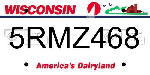 5RMZ468 Wisconsin License Plate