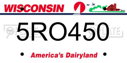 5RO450 Wisconsin License Plate