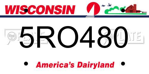 5RO480 Wisconsin License Plate