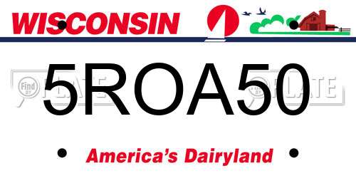 5ROA50 Wisconsin License Plate