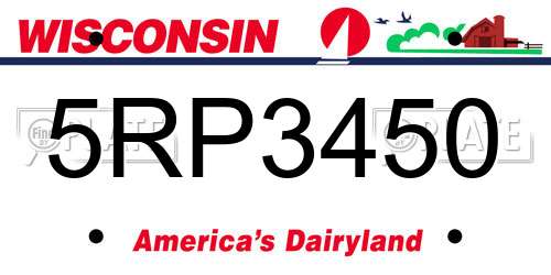 5RP3450 Wisconsin License Plate