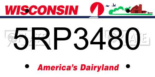 5RP3480 Wisconsin License Plate