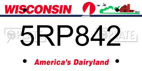 5RP842 Wisconsin License Plate