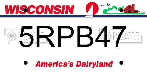 5RPB47 Wisconsin License Plate
