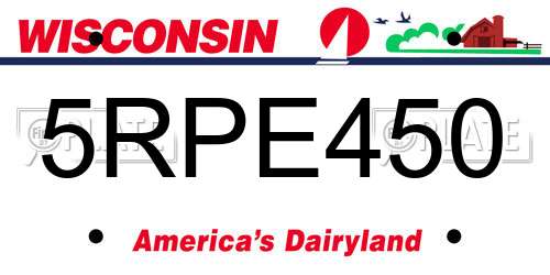 5RPE450 Wisconsin License Plate