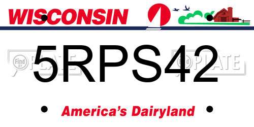 5RPS42 Wisconsin License Plate