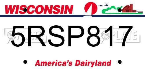 5RSP817 Wisconsin License Plate