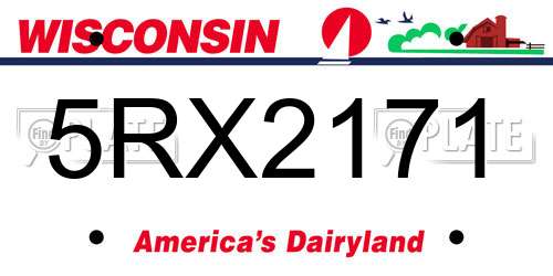 5RX2171 Wisconsin License Plate