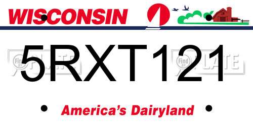 5RXT121 Wisconsin License Plate