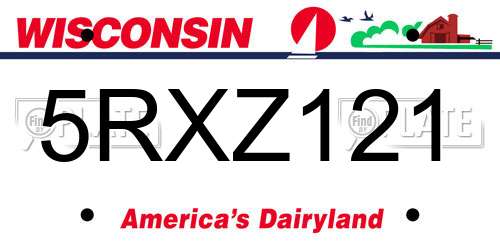5RXZ121 Wisconsin License Plate