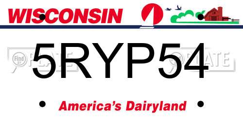 5RYP54 Wisconsin License Plate