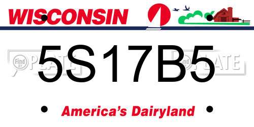 5S17B5 Wisconsin License Plate
