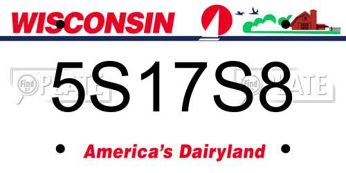 5S17S8 Wisconsin License Plate