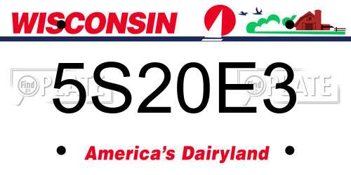 5S20E3 Wisconsin License Plate