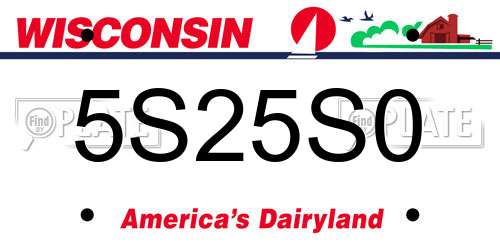 5S25S0 Wisconsin License Plate