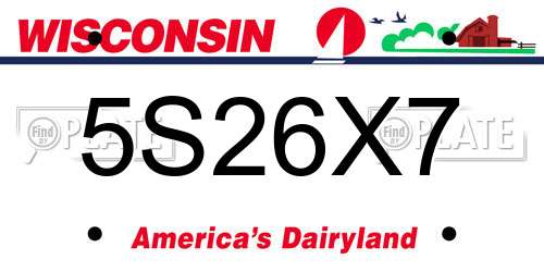 5S26X7 Wisconsin License Plate