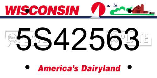 5S42563 Wisconsin License Plate