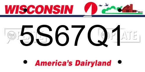 5S67Q1 Wisconsin License Plate