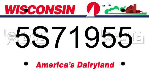 5S71955 Wisconsin License Plate