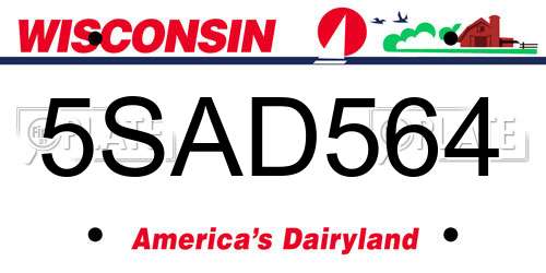 5SAD564 Wisconsin License Plate